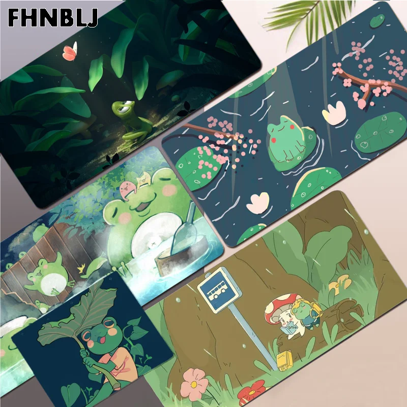 Kawaii Frogs Mousepad Your Own Mats Keyboards Mat Rubber Gaming Mousepad Desk Mat Size For Game Keyboard Pad For Gamer