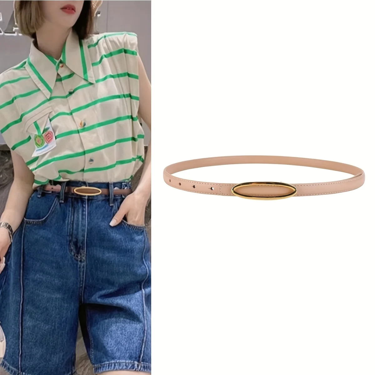 

Простой модный женский ремень, тонкий пояс из натуральной кожи, декоративные юбки в тон, брюки, корсетные топы