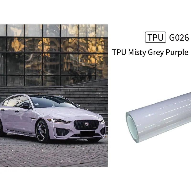 HEY FILM Anti Scratching Color PPF Car Wrap Gloss TPU Misty Grey Purple Self Healing Color Change Ppf Polyurethane Film