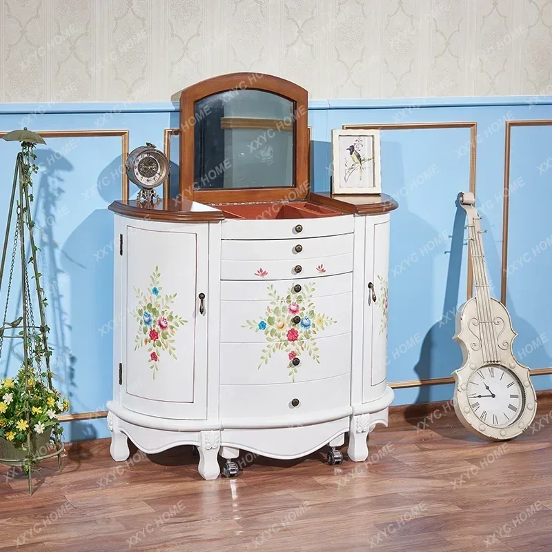 

Aesthetic Girls Vanity Table Luxury Bedroom Adult Mirror Makeup Desk Dressers Drawers Cabinet Coiffeuse De Chambre Furniture