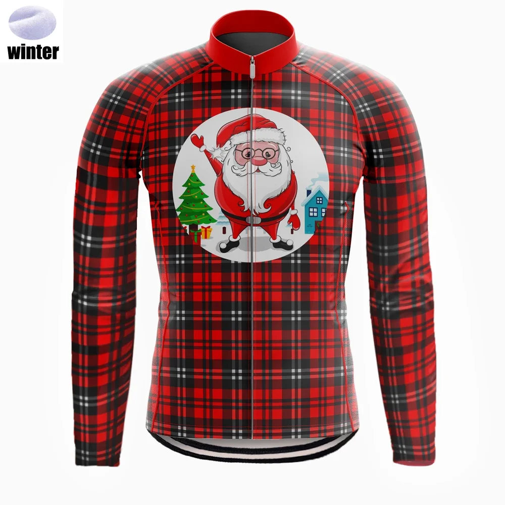 New Christmas Cycling Jersey Set Long Sleeve Mountain Bike Cycling Clothing Breathable MTB Bicycle Clothes Wear for Mans