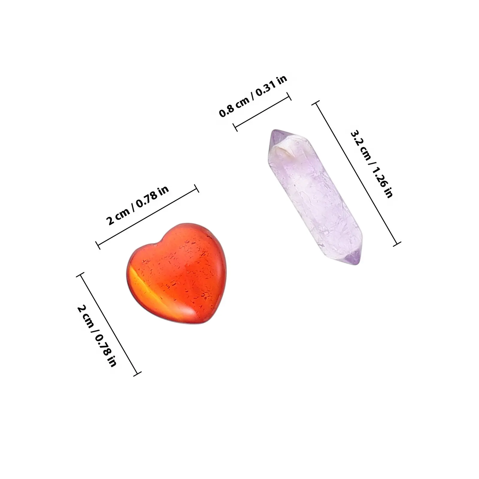 15Pcs Heart Hexagonal Crystals Smooth Lightweight Portable Energy Crystals for Collection Gift Home Decor Crystal Therapy Chakra