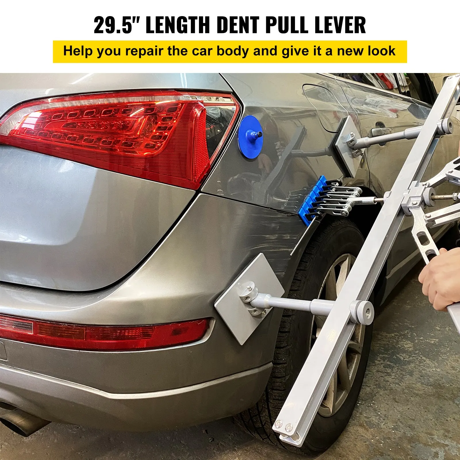 Dent Pull Lever Bar Kit Fit For Both Aluminum and Steel Dent Pulling (750MM)