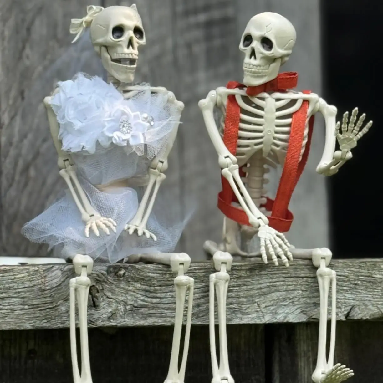 JOYFY Decorazione scheletro di Halloween da 16" a figura intera, con articolazioni mobili e posizionabili, scheletri da appendere per decorazioni di Halloween, giardino, cimitero, oggetti di scena per