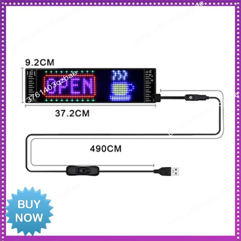 Hot Ltem Flexible Display LED USB 5V 16X 96 Resolution RGB Scrolling Text Animation For Advertising Car Home 9.2X 37.2Cm