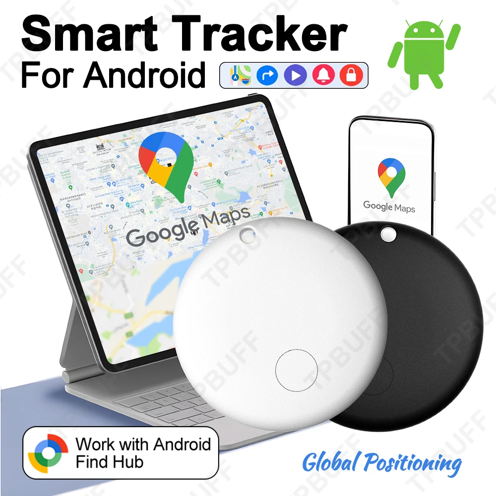 Il localizzatore GPS intelligente funziona con Google Trova il mio localizzatore di dispositivi Tracciamento di chiavi per bagagli per bambini Animali domestici Posizionamento accurato globale Bluetooth