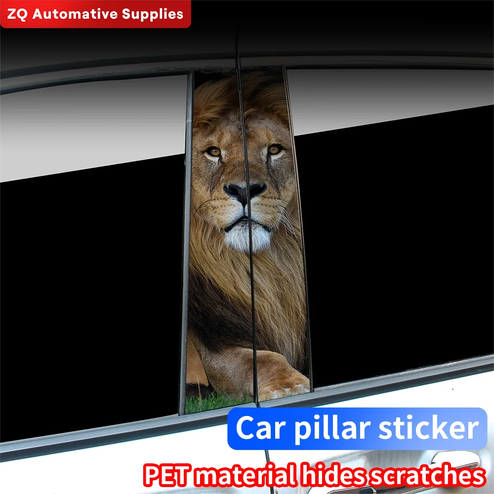

Lion Car Stickers Car Doors Pillar Waterproof Decoration Cover Scratches Animals DIY Auto B-Pillar Sunscreen Vinyl Decals