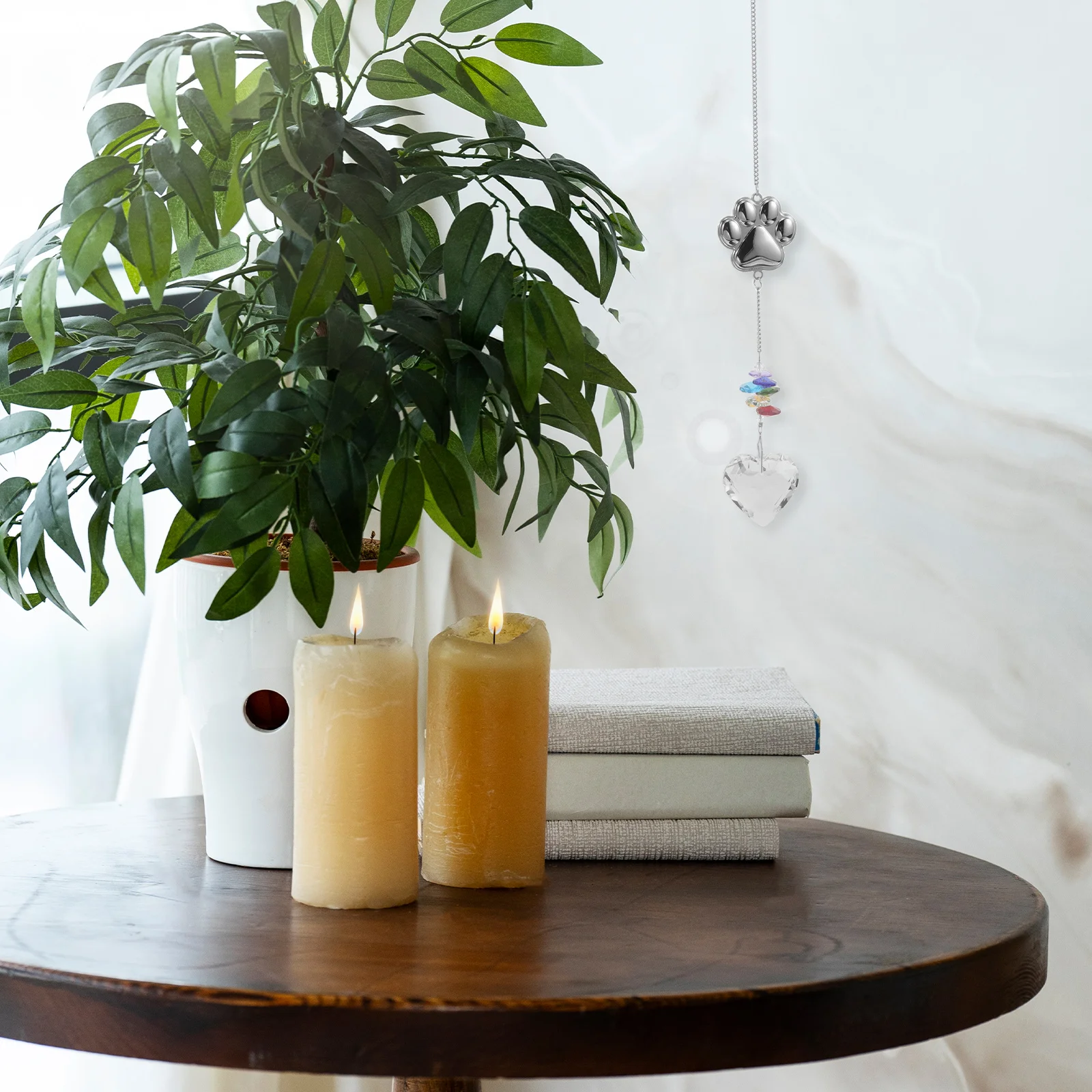 

Heart Shaped Crystal Sun Catcher Hanging Window Decor - Transparent Light Catching Pendant for Garden Balcony Indoor Living Room