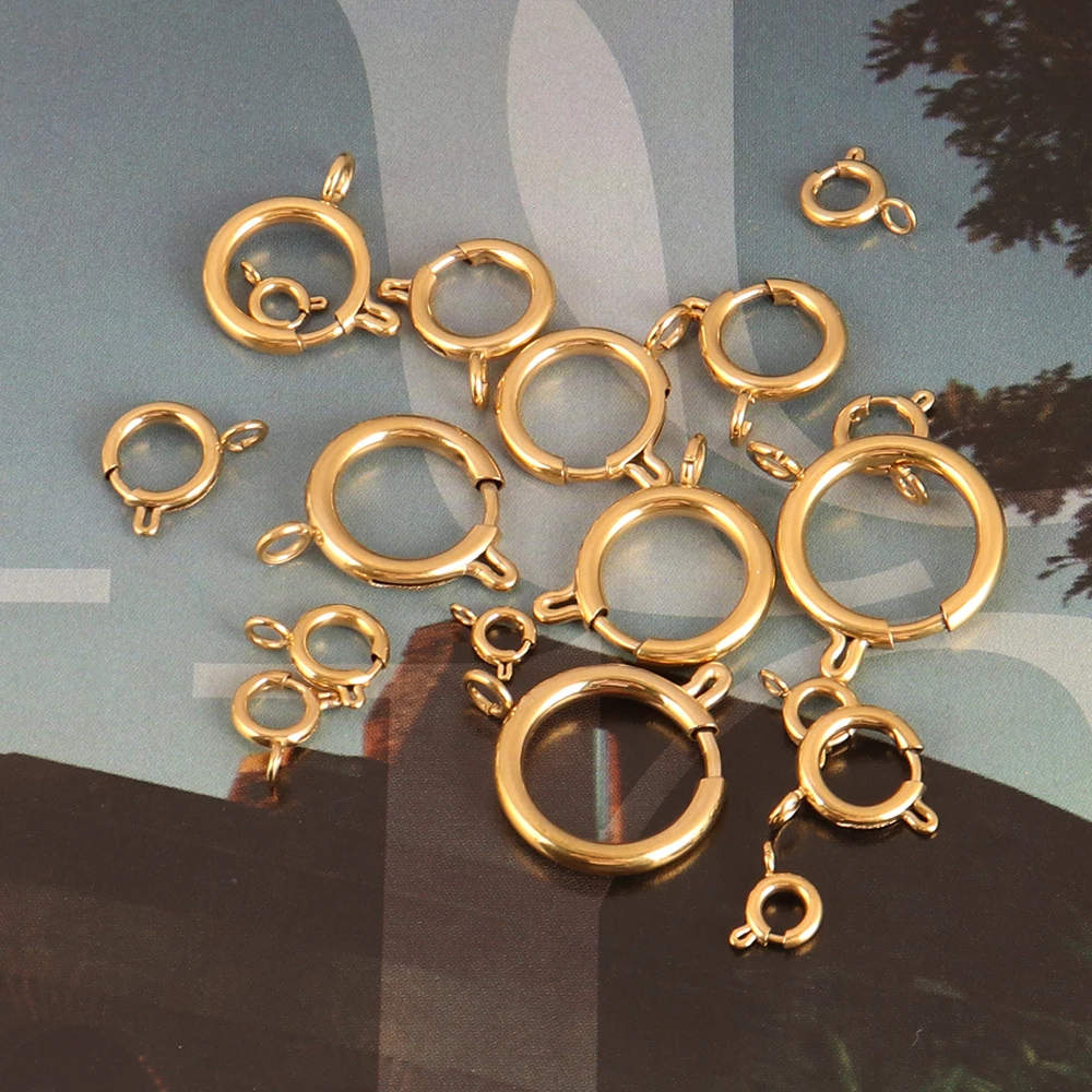 10Pcs Stainless Steel Springring Clasps for Jewelry Making