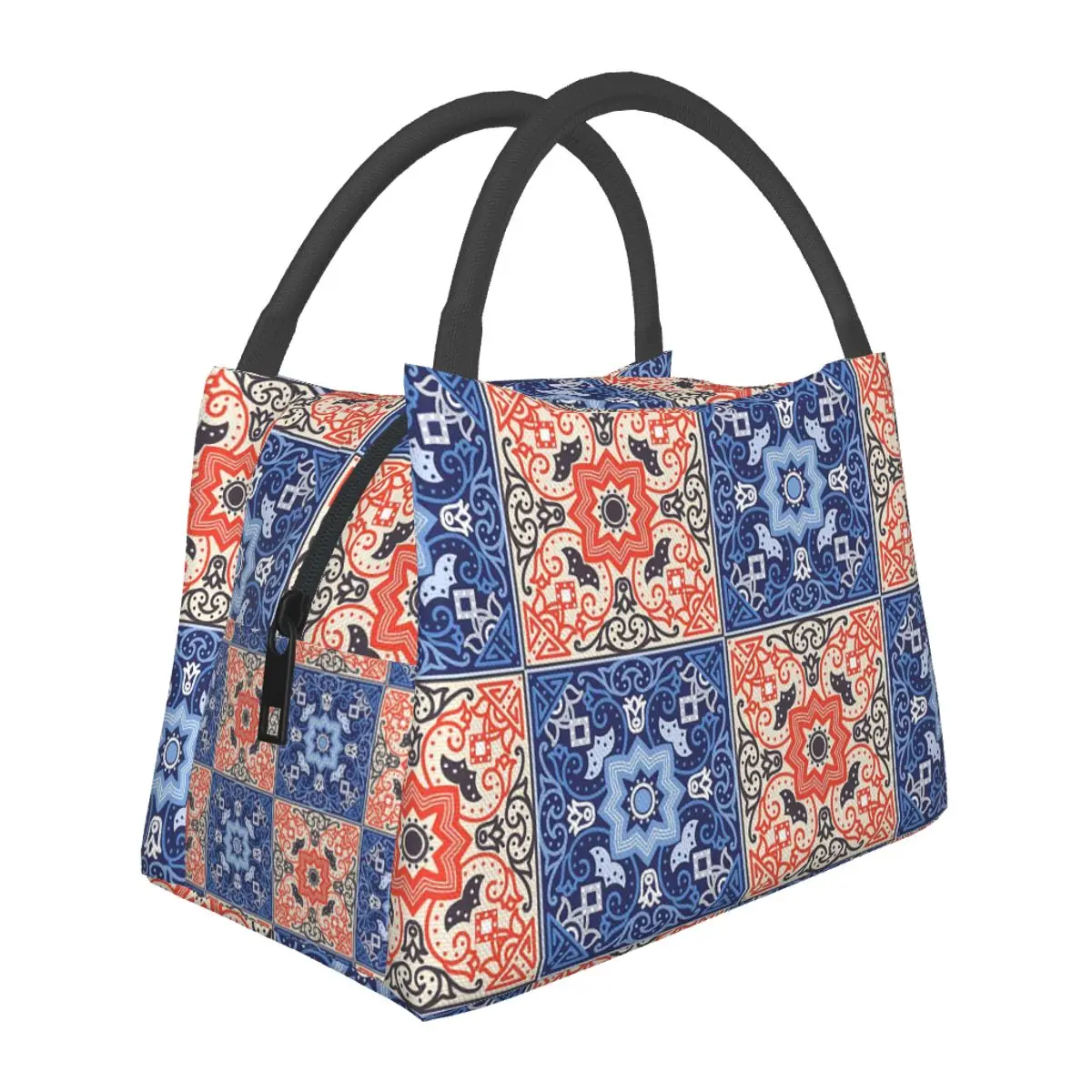 African Ethnic Lunch Bag Patchwork Print Outdoor Picnic Lunch Box For Adult Graphic Design Tote Food Bags Oxford Cooler Bag