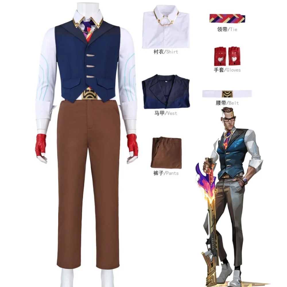 Game VALORANT Chamber Cosplay Costume Full Set Valorant Chamber Costume Wig