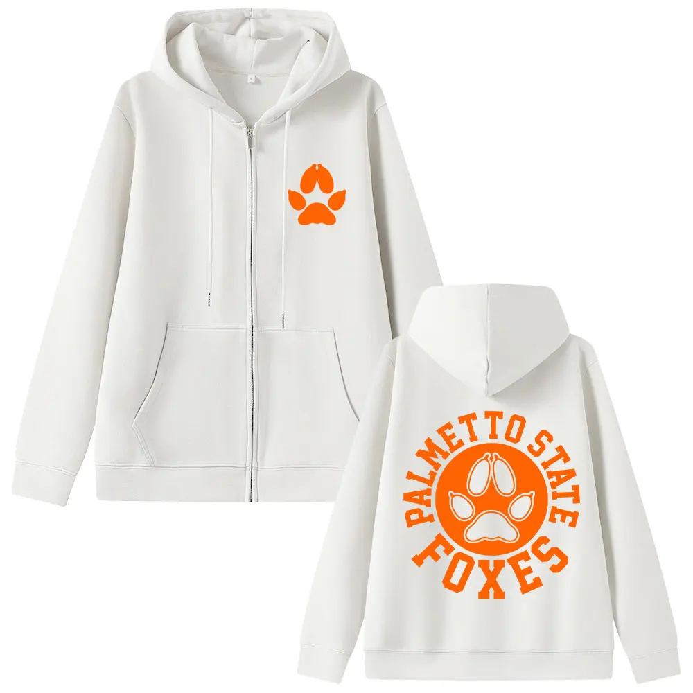 Alles für das Spiel The Foxhole Court Palmetto State Foxes Logo Grafik-Reißverschluss-Hoodie Josten-Druckmantel Herrenmode-Kapuzenpullover mit Reißverschluss – Detail 7