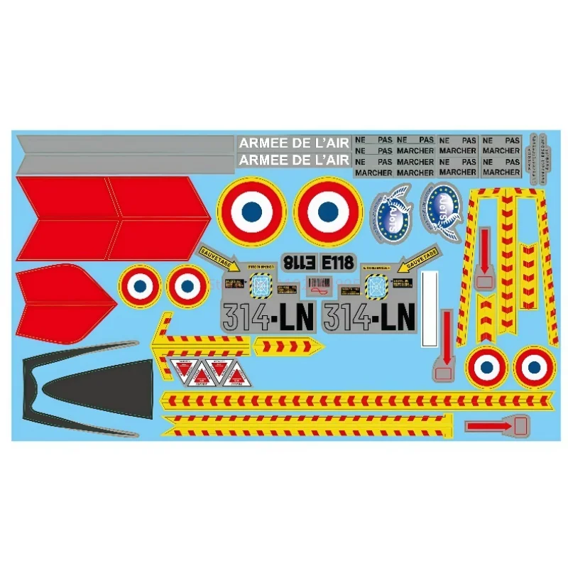 Xfly 80mm Alpha Grey Collection accessoires spéciaux corps de train d'atterrissage ailes principales queue verticale aile arrière horizontale