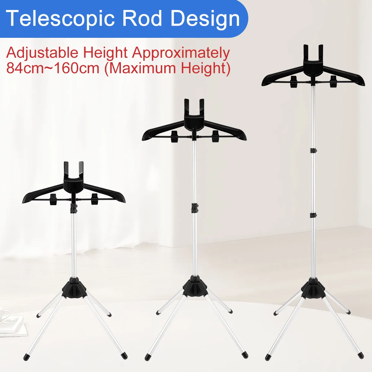 Adjustable Foldable Garment Steamer Stand 84-160cm Portable Steamer Rack With Handheld Ironing Board For Home Clothes Steaming