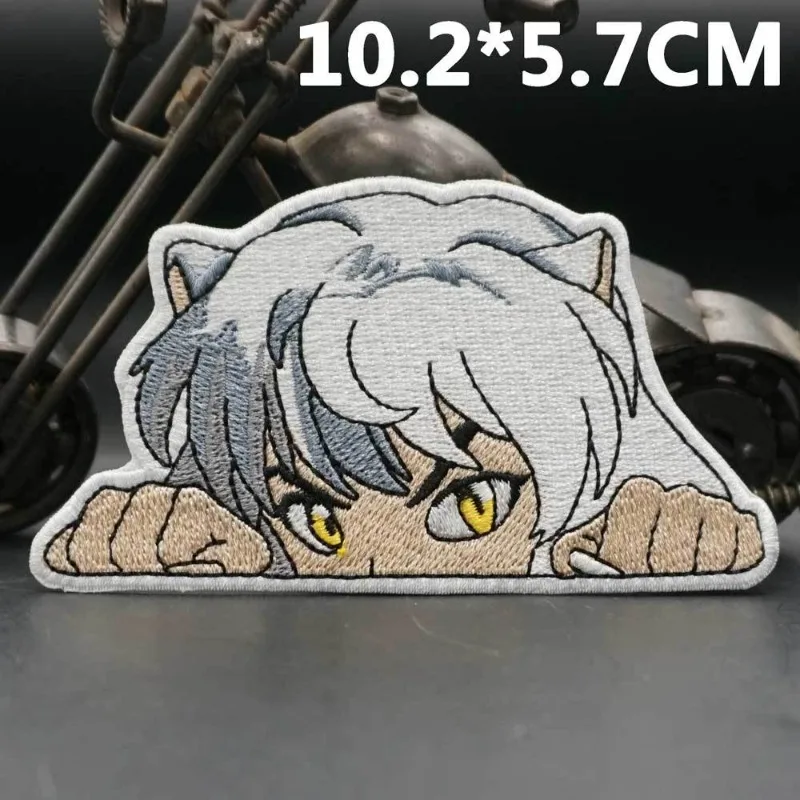 إينوياشا القماش ملصق الإبداعية عالية القيمة أنيمي التطريز الفيلكرو الملابس السراويل التصحيح زوجين حقيبة مدرسية شارة الديكور