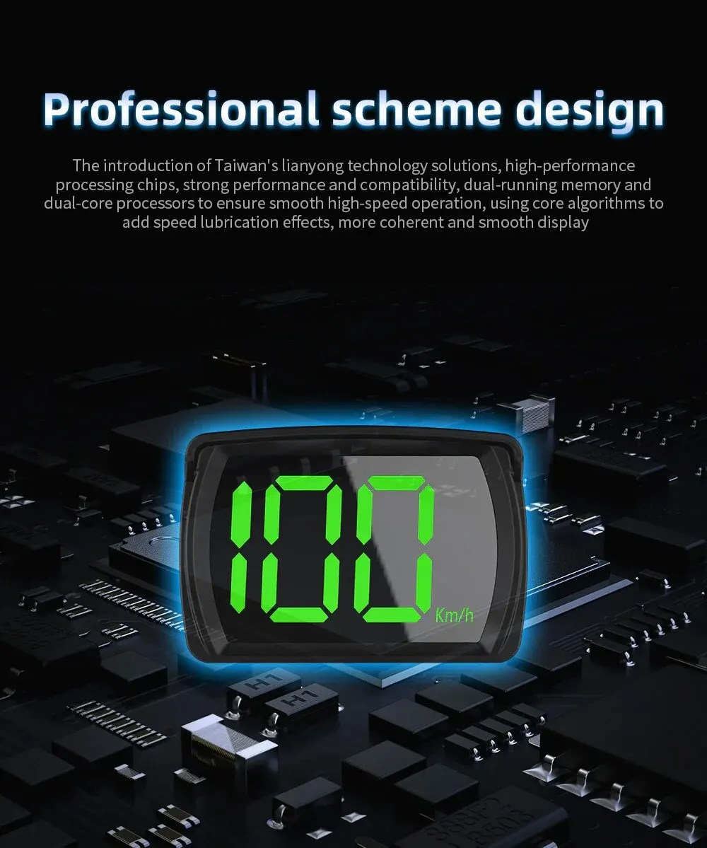 Y03 HUD Universal para coche, pantalla digital de velocidad con fuente grande, proyector KMH para accesorio de medidor de velocidad electrónico para automóvil 6