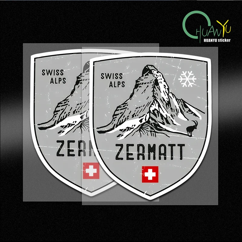 Zermatt montaña suiza emblema 10 Uds pegatinas para sala de estar pegatinas botellas de agua decoraciones coche niño pared ventana