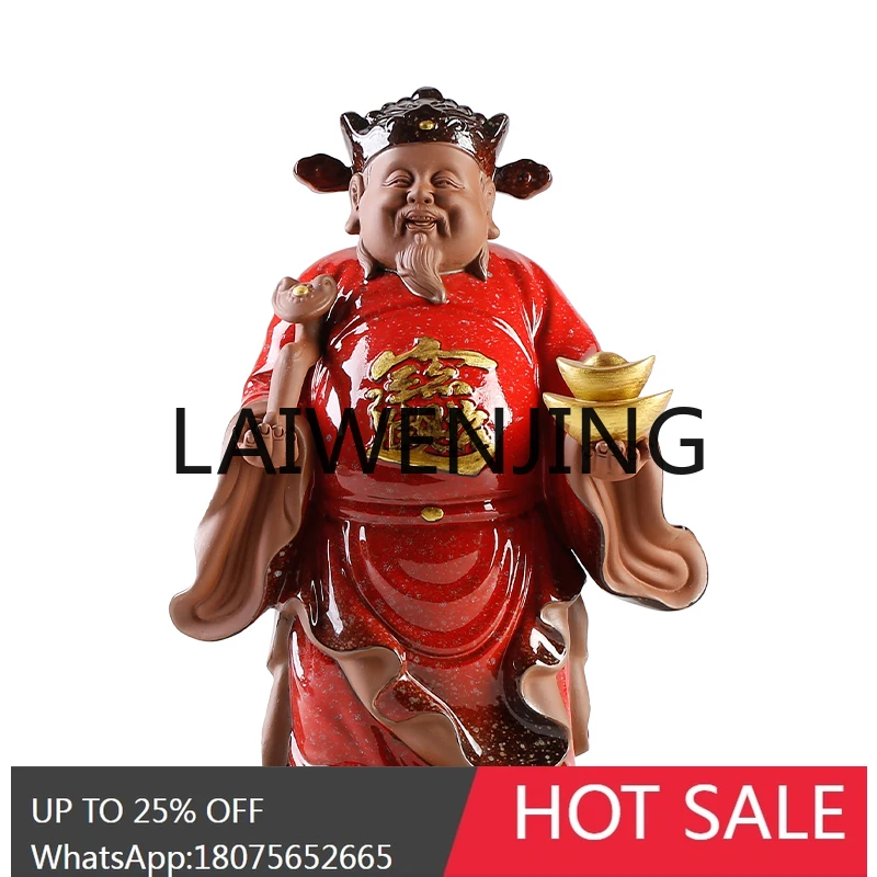 

RWJ God of Wealth Ceramic Buddha Ornament Fortune Worship Statue of God of Wealth Opening Gift