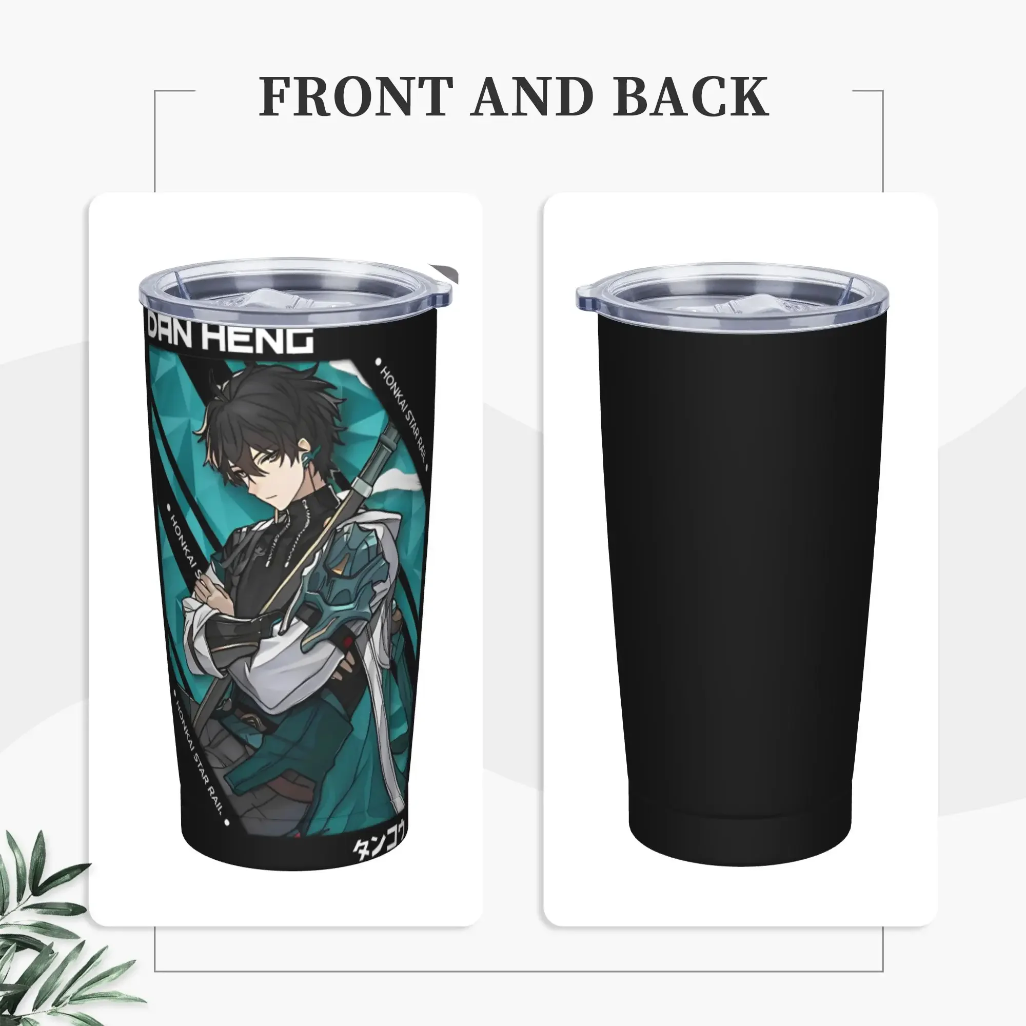 Dan Heng Honkai Star Rail Tumbler Vacuum Insulated Game Anime Thermal Cup Stainless Steel Outdoor Mug Water Bottle, 20oz