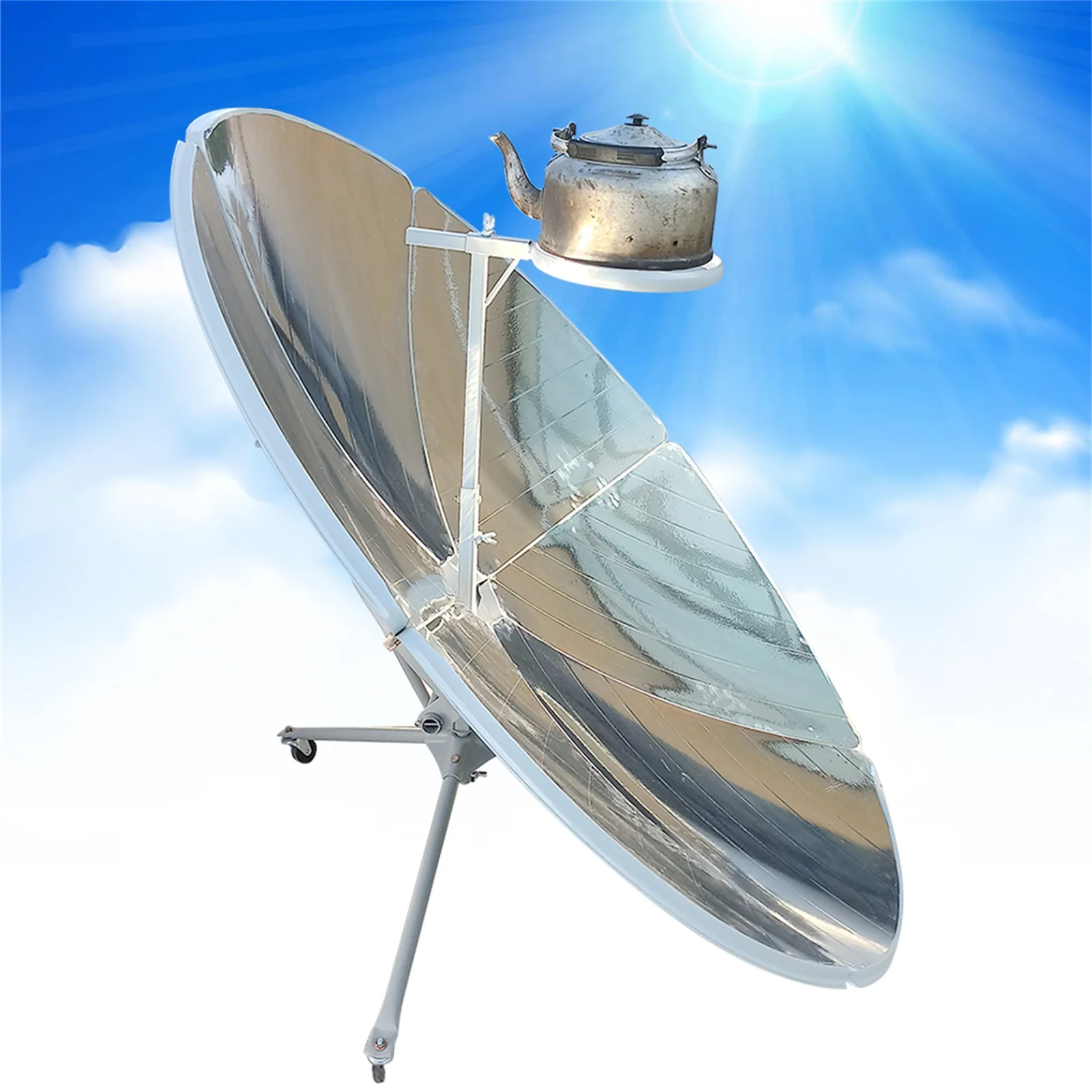 Outdoor Camping Cooking Boil Water Sun Oven, 59 ''Parabolic Solar Cooker, 800-1000 ℃