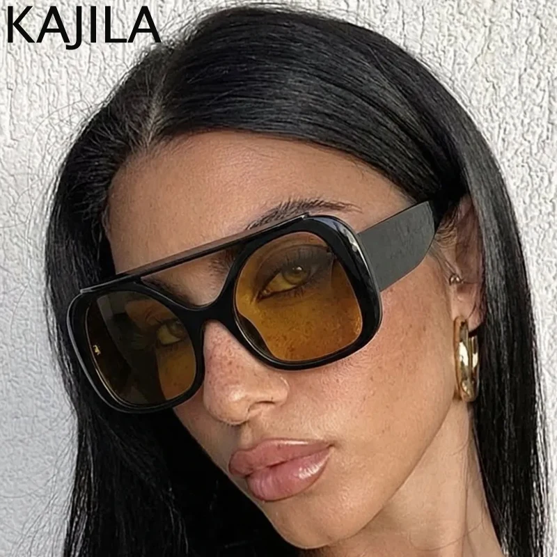 

Vintage Y2K Punk Oversized Square Sunglasses Women 2026 Luxury Brand Classic Driving Double Bridge Sun Glasses for Ladies Shades