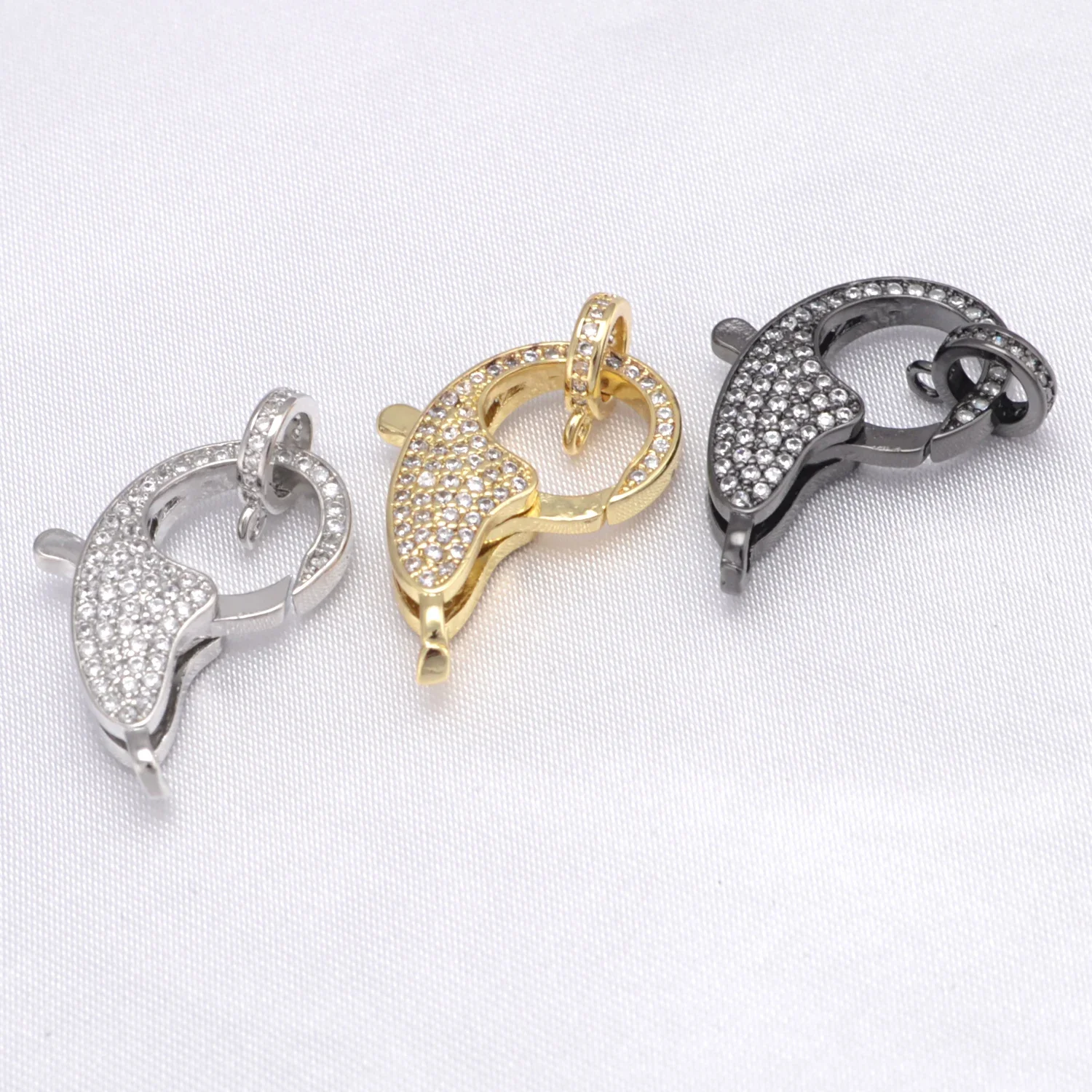 Charms for DIY Jewelry Making Materials Zircon Accessories Chains Bracelets Necklaces Pendant Hooks Closure Fastener Lock 1 Pcs