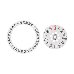 Plastic Watch Movement Calendar Date Dial With Day Ring Replacement For Miyota 8200 8205 Watch Movement Accessories Repair Parts