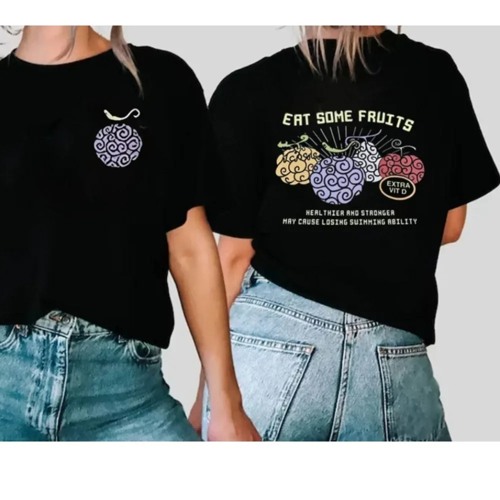 

Women Tshirt Devil Fruit One Monkey Luffy Sun God Nika Gear 5-file Japanese Animation Crew Neck Retro Casual T-shirt