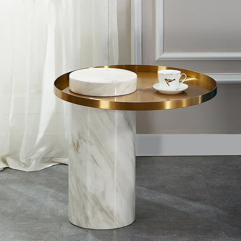 Light luxury minimalist coffee table, living room, marble study storage rack, sofa corner, several household uses