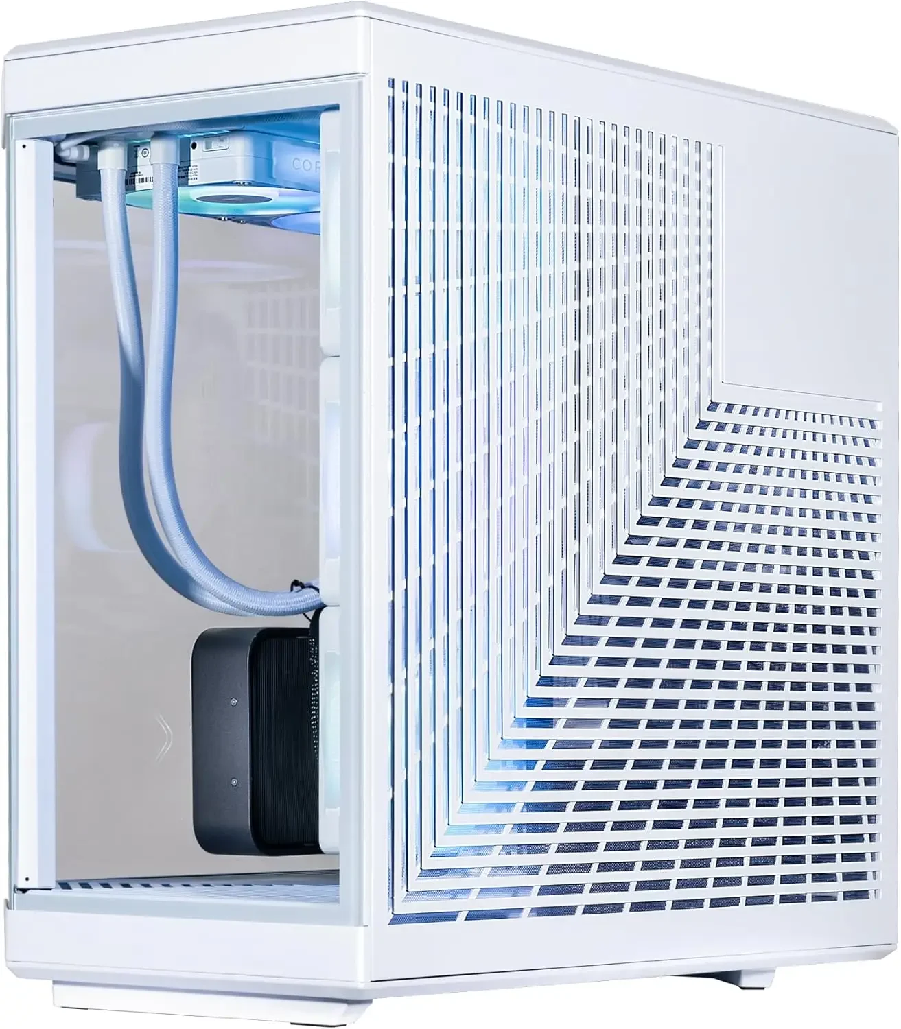 Velztorm LCD White Praetix Custom Built Y70 Touch Gaming Desktop PC (GeForce RTX 5080 16GB, Liquid Cooled Intel i9-14900K, 32GB