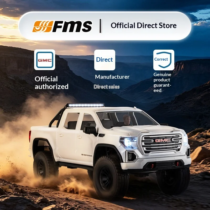 

FMS Rc Car 1/18 Gmc Sierra Brushless Power Four Wheel Drive Off Road Climbing Truck All Terrain Outdoor Remote Control Model