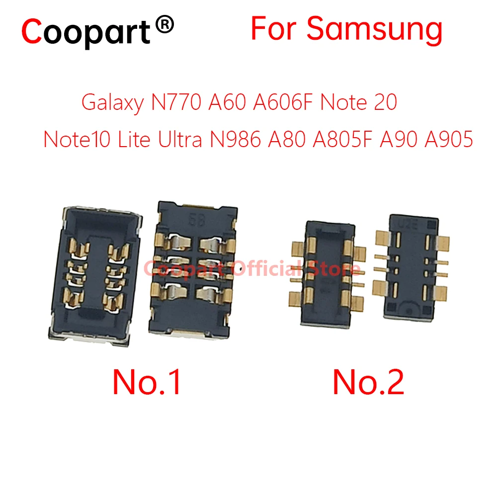 2Pcs New Connector Battery FPC Flex Plug For Samsung Galaxy N770 A60 A606F Note20 Note 10 20 Lite Ultra N986 A80 A805F A90 A905