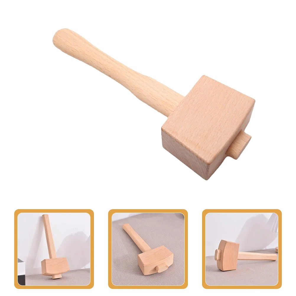 مطرقة خشبية مصنوعة يدويًا مطرقة نجار من خشب الزان مقبض مريح قبضة النجارة أداة يدوية إزميل مطرقة إزميل #3