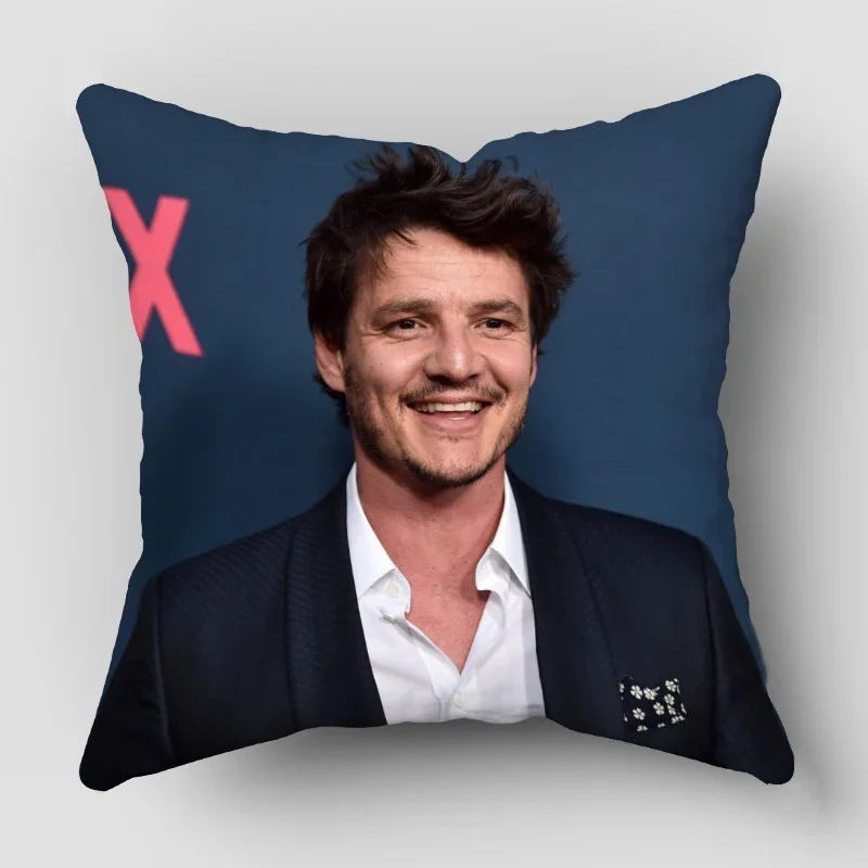 New Pedro Pascal Pillow Cover Bedroom Home Office Decorative Pillowcase Square Zipper Pillow Cases 45X45CM Satin Soft No Fade