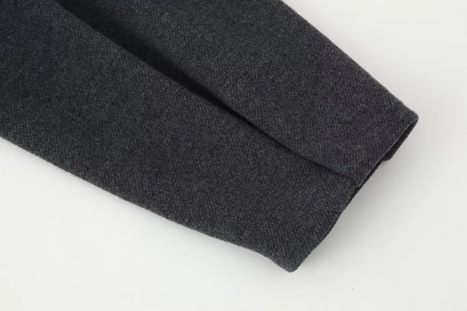 HH النساء السراويل الناعمة دعوى جيوب طويلة الأكمام بدوره إلى أسفل طوق أعلى + الخريف فضفاض مع ارتفاع الخصر الجانب سستة السراويل الصلبة