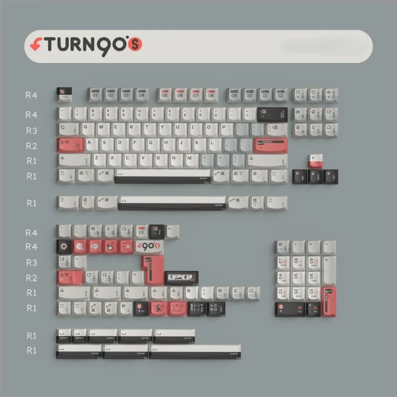 

Колпачки для ключей Turn 90'S 162, колпачки для клавиш с термосублимационным изображением вишневого профиля, колпачки для клавиш под заказ, игровые механические аксессуары для клавиатуры