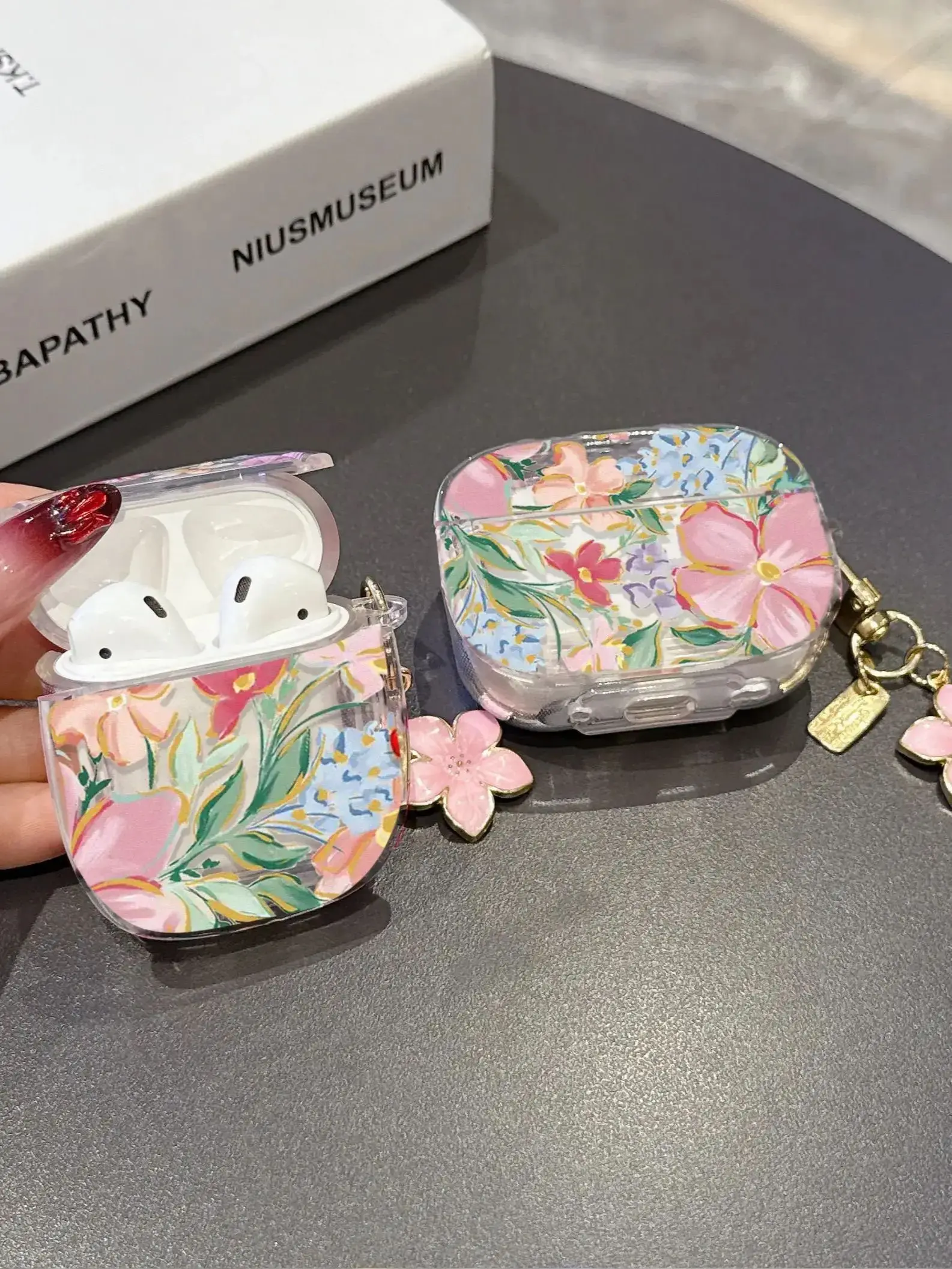 Étui AirPods 4 Pro2 pour écouteurs Bluetooth, étui à fleurs pour Apple AirPods 1 2 3 Pro 2ème crochet de protection