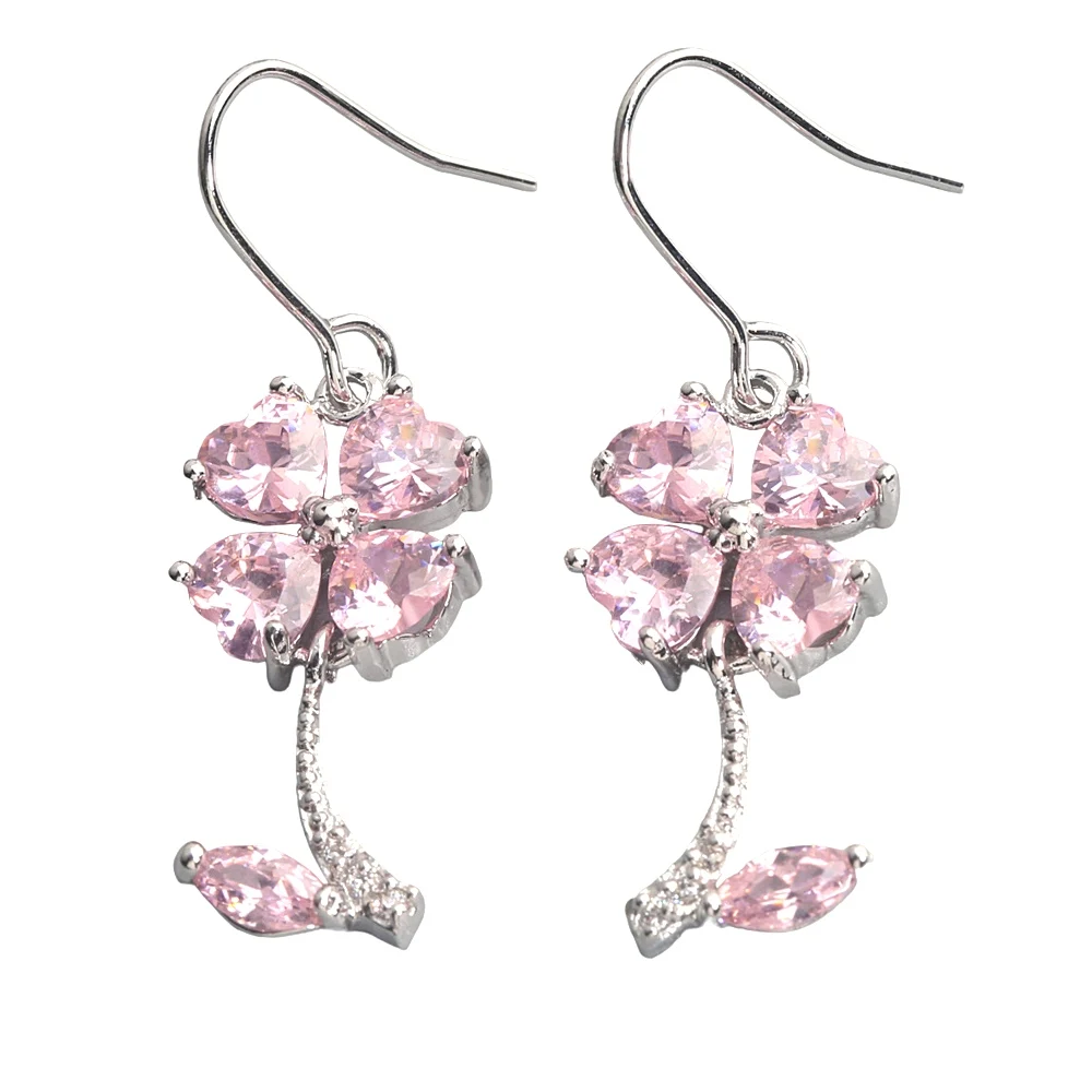 

Love 5mm Pink Kunzite 925 sterling sliver Drop Earrings EG022