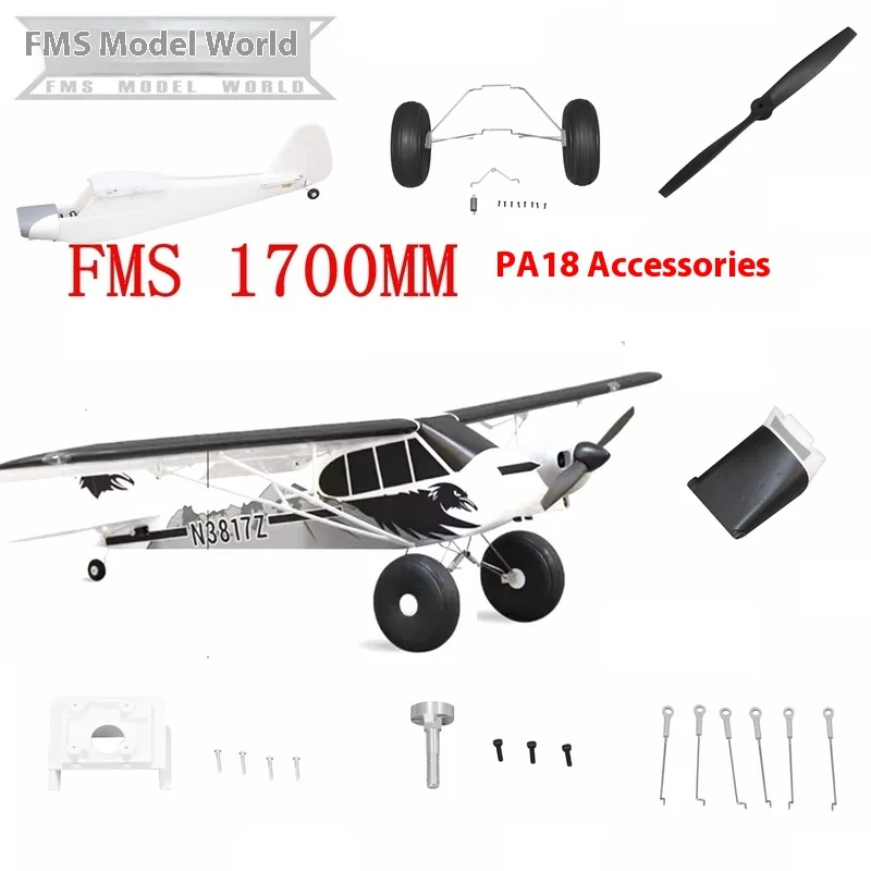 Fms 1700mm Pa-18 Aircraft Complete Set Of Accessories, Fuselage, Main Wings, Flat Tail Propeller, Battery Cover, Motor Frame