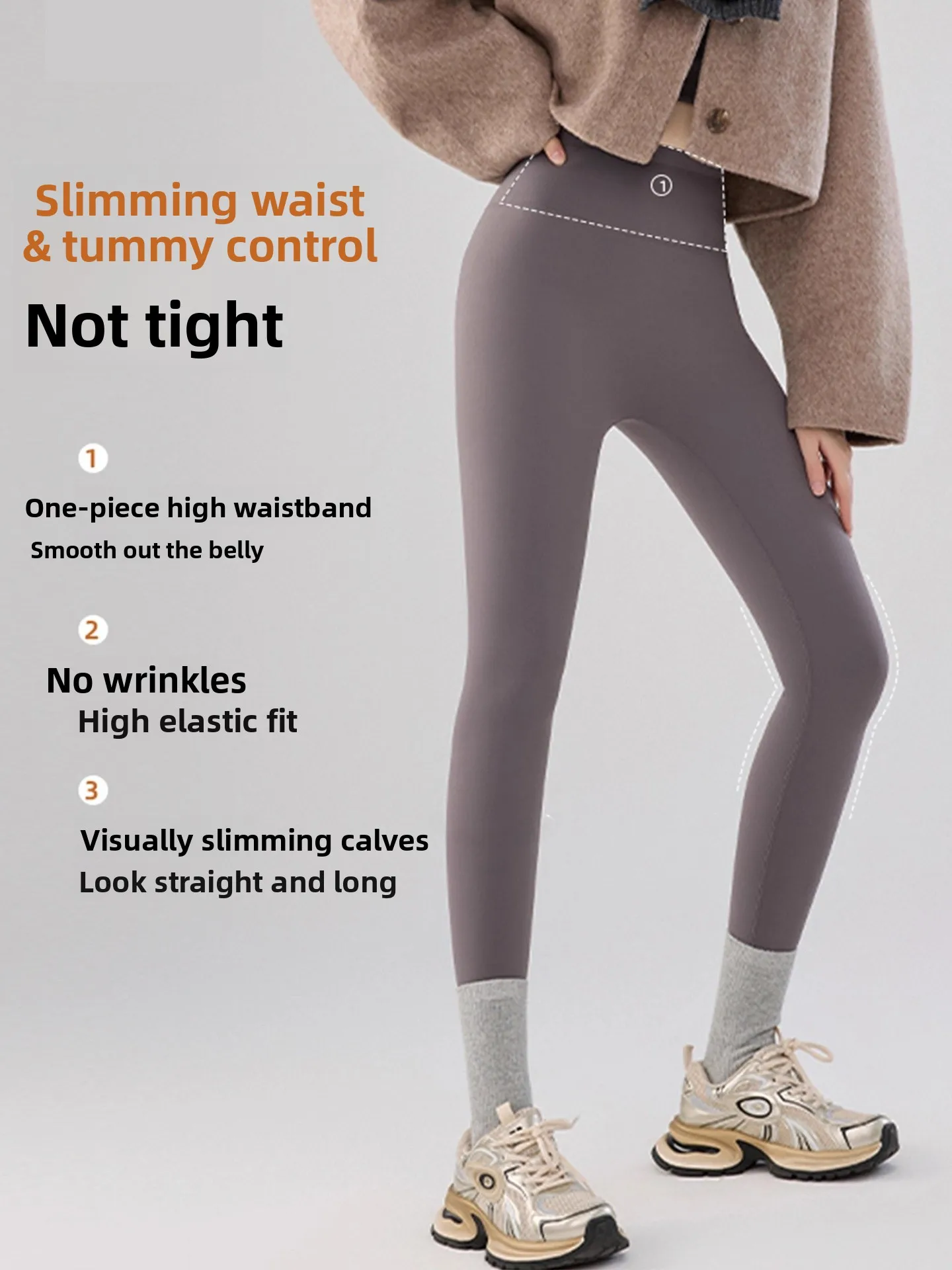 Spodnie do jogi z wysokim stanem Thiened Fce, damskie spodnie modelujące sylwetkę, ciepłe spodnie na jesień i zimę, spodnie bazowe na brzuch, codzienne długie spodnie.