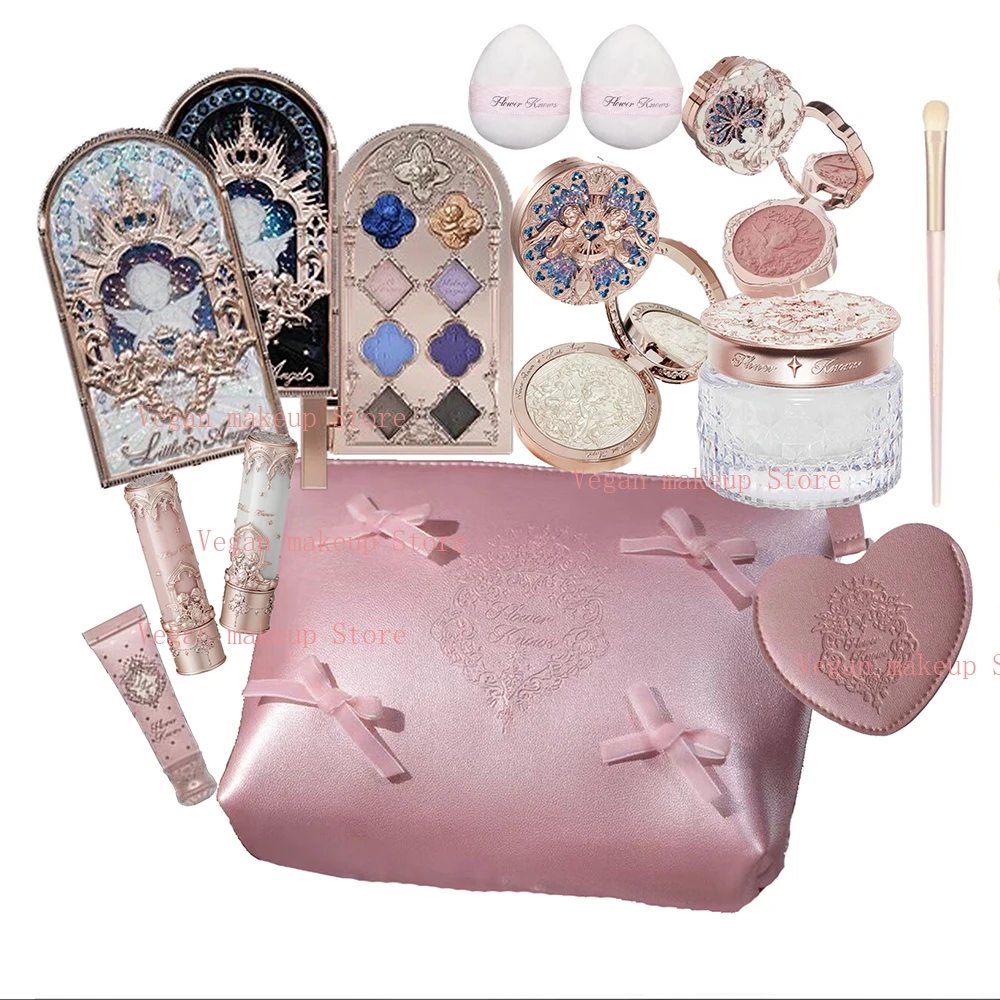 Flower Know Makeup Set Little Angel Collection Make Up Gift Box Eye Shadow Blush Matte Lipstick Highlighter Full Kit All In One