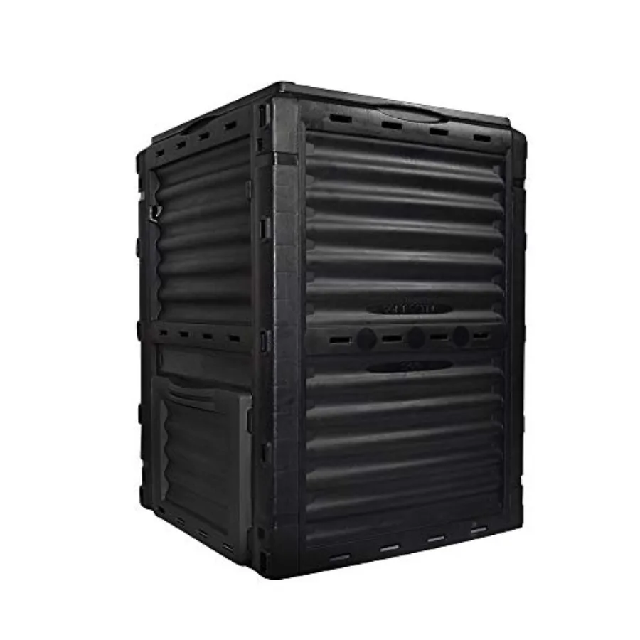 

80 Gallon 300L Large Capacity Static Compost Bin - Sturdy Outdoor Waste Composter with Easy-Access Hatch Efficient Aeration Sys