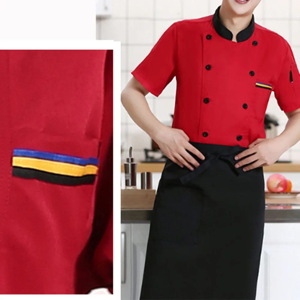 Ropa de trabajo de Chef, Camisa larga corta, pastelería, uniforme de cocina para hombres y mujeres