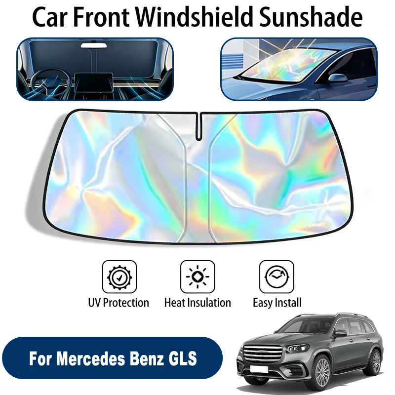 

Windshield Sun Shade For Mercedes Benz GLS Foldable UV Reflective Front Window Sun Protection Cover Accessories