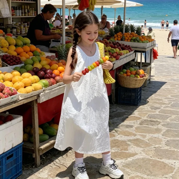 Girls Dress 2026 Spring and Summer New Childrens Clothing Korean Style Girl Baby Holiday Small Fresh Leisure Sleeveless Sundress