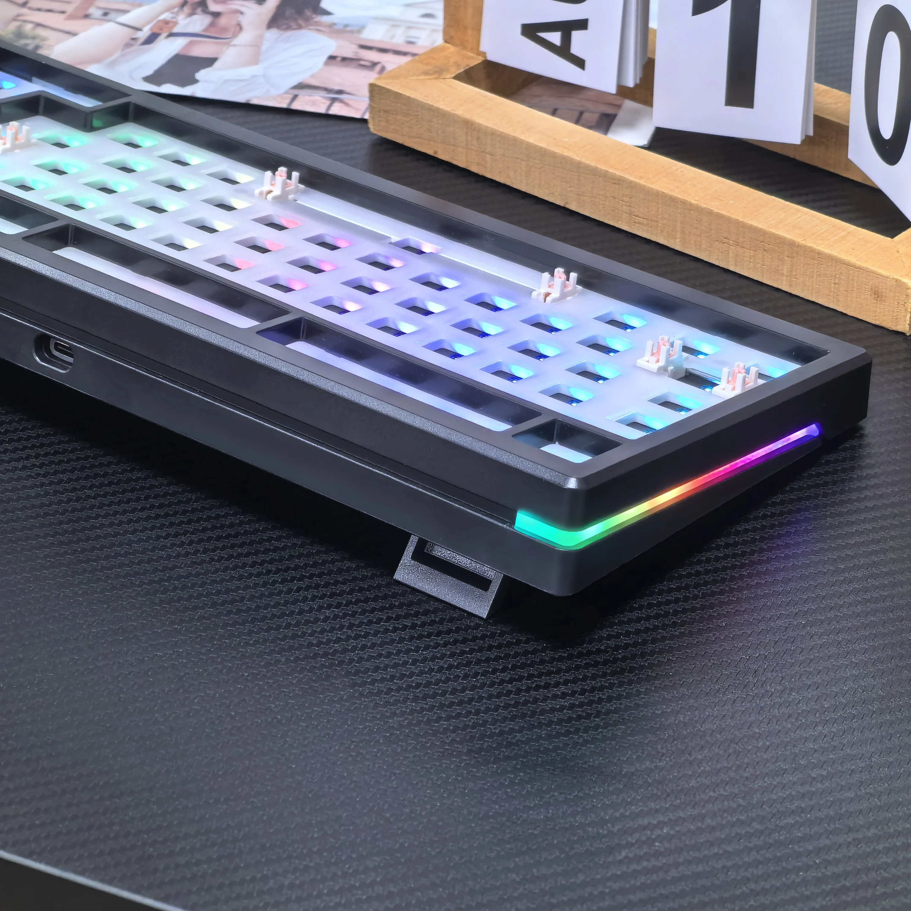 Imagem -05 - Maimooo-kit de Teclado Mecânico Retroiluminado Rgb Completo Fios Bluetooth Macro Personalizado Hotswap Tela Tft Faça Você Mesmo 75 2.4ghz Mk20t