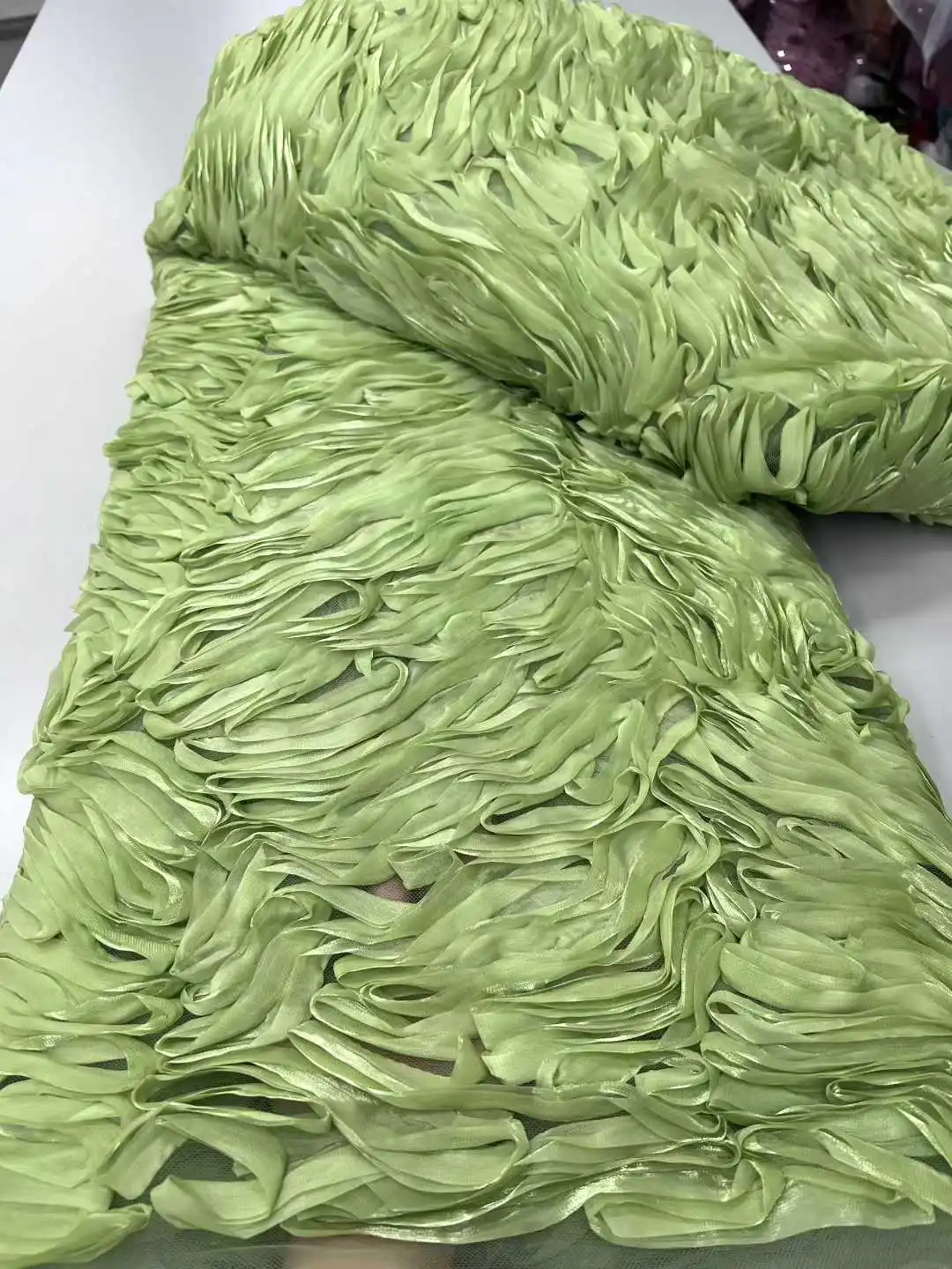 

Luxury 3D Flower Net Lace Fabric 5 Yards French Tulle Lace Fabric Embroidered African Nigerian For Wedding Sewing