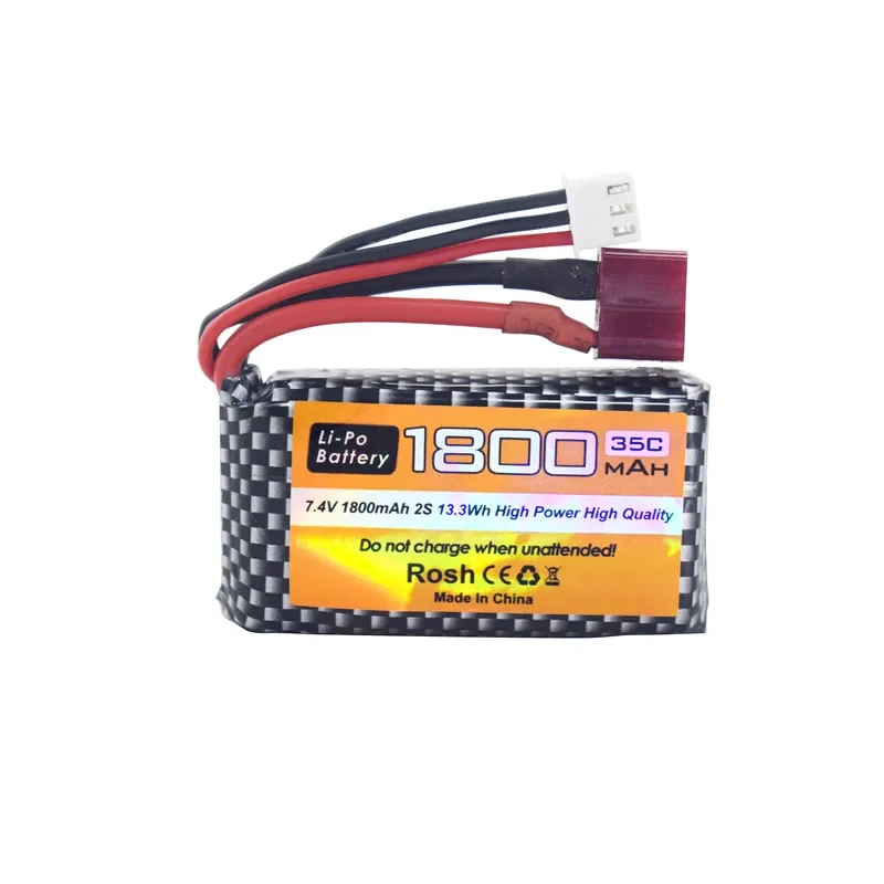 7.4V 35C 1800mAh bateria LiPo i 2 w 1 ลadowarka do WLtoys K929-B A959-B 12402 12403 12404 12423 12428 144001 1/18 1/14 RC
