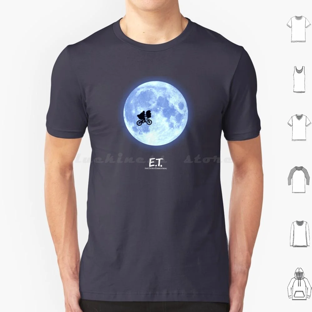 Camiseta de algodão Et The Extraterrestrial para homens e mulheres, estampa DIY, filme Et The Extraterrestrial Et Bike dos anos 80