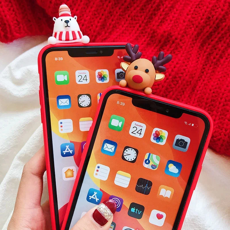 3D Santa Claus Reindeer Case For Samsung Galaxy A54 A34 A03S A02S A53 A32 A15 A25 A35 A55 A12 A22 A23 A14 A13 A24 A51 A05 A52